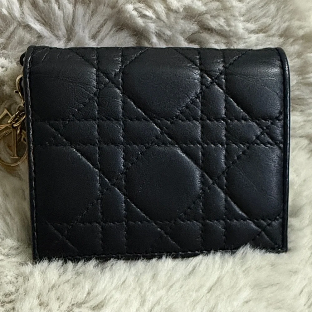 Dior Black Wallet with Gold Accent